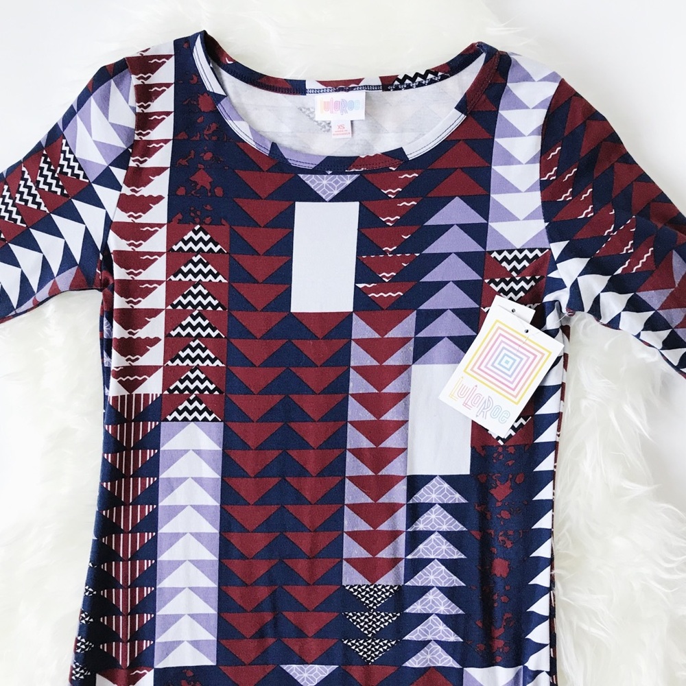 NWT LuLaRoe Julia Dress in Triangle Print - Picture 3 of 8